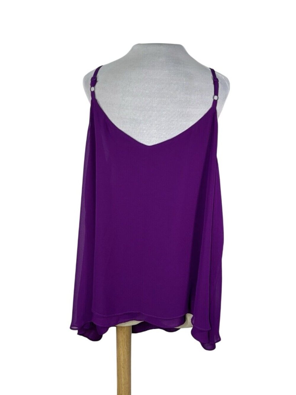 Torrid Purple Swing Tank Top Plus Size 3 Adjustable Straps Flowy Chiffon - Picture 2 of 5